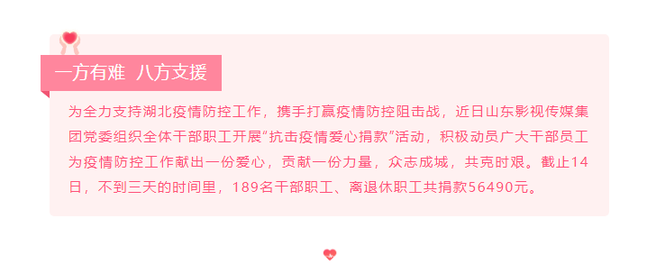 山影集团干部职工捐款5万余元 为打赢疫情防控战献爱心尽力量